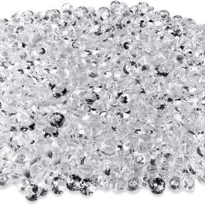Diamond Table Confetti Party Toy Decorations for Weddings, Bridal Shower, Birthdays, Graduations, Home, and More. 800 Count, 4 Carat/8mm Jewels