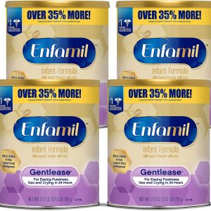 Enfamil Gentlease Sensitive Baby Formula Gentle Milk Powder, Omega 3 DHA, Probiotics, Iron & Immune & Brain Support, 27.7 oz, Pack of 4 (Package May Vary)