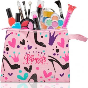 My First Princess Make Up Kit – 12 Pc Kids Makeup Set – Washable Pretend Makeup For Girls – These Makeup Toys for Girls Include Everything Your Princess Needs To Play Dress Up – Comes with Stylish Bag