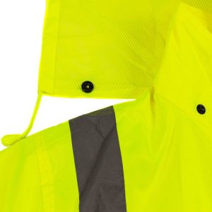RK Class 3 Rainwear Reflective Hi-Viz Black Bottom Long Rain Coat RC-CLA3-LM22 (5XL, Lime)