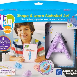 Educational Insights Playfoam Shape & Learn Alphabet Set | Non-Toxic, Never Dries Out | Preschoolers Practice Letter Recognition & Formation| Perfect for Ages 3 and up