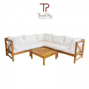 RACHEL Corner Sofa Set – Acacia Wood Outdoor Furniture