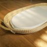 Wholesale Natural seagrass fiber baby changing baskets oval shape baby basket with rope handle