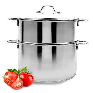 Multifunctional stainless steel steamer pot with tempered glass lid
