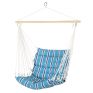 Best Choice Products Indoor Outdoor Padded Cotton Hammock Hanging Chair w/ 40in Spreader Bar – Blue