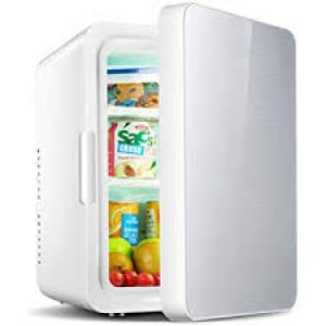 Mini Fridge, 8L Refrigeration Refrigerator Drink Beer Portable Refrigeration Heating Little Refrigerator Suitable for Car Family Dorm Office-Silver