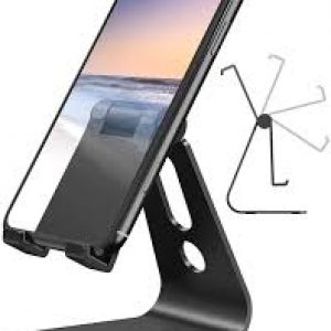 Nulaxy A4 Cell Phone Stand, Fully Foldable, Adjustable Desktop Phone Holder Cradle Dock Compatible with Phone 11 Pro Xs Xs Max Xr X 8, iPad mini, Nintendo Switch, Tablets (7-10″), All Phones