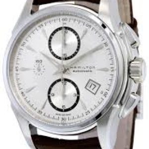 Hamilton Men’s H32616553 Jazzmaster Silver-Dial Watch with Brown Band