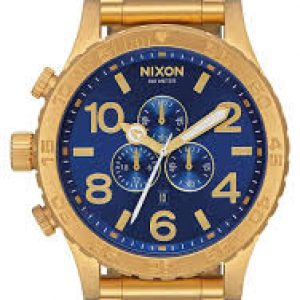 NIXON 51-30 Chrono A088 – All Gold/Blue Sunray – 305M Water Resistant Men’s Analog Fashion Watch (51mm Watch Face, 25mm Stainless Steel Band)