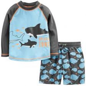 Simple Joys by Carter’s Baby and Toddler Boys’ 2-Piece Swimsuit Trunk and Rashguard