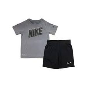 Nike Kids Baby Boy’s Dri-Fit Short Sleeve T-Shirt and Shorts Two-Piece Set (Toddler)