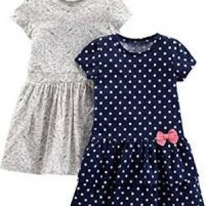 Simple Joys by Carter’s Baby and Toddler Girls’ 2-Pack Short-Sleeve and Sleeveless Dress Sets