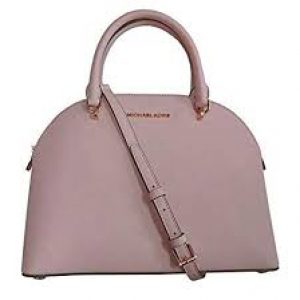 Michael Kors Emmy Large Dome Satchel Saffiano Leather Studded Scalloped Edge Shoulder Bag Purse Handbag
