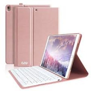 IPad Keyboard Case for 10.2 – COO 7 Color Backlight Adjustable Detachable Bluetooth Keyboard Ultra-Thin Leather Built-in Penholder for iPad 10.2 /iPad Air 3 10.5″(3rd Gen)/iPad Pro 10.5-Champagne