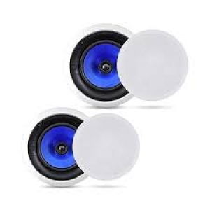 2-Way In-Wall In-Ceiling Speaker System – Dual 6.5 Inch 250W Pair of Hi-Fi Ceiling Wall Flush Mount Speakers w/ 1″ Silk Dome Tweeter, Adjustable Treble Control – For Home Theater Entertainment – Pyle PIC6E