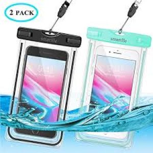 smartlle Waterproof Phone Case, IPX8 Cellphone Dry Pouch Bag for Apple iPhone Xs XR XS MAX,X,8,7,6 Plus, SE,Samsung S9+ S9 S8+ LG V20 HTC,6.0”, Snowproof Dirtproof Outdoor Sports, Fluorescent-2 Pack