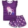 Girls Pajamas Sets Unicorn Cat Pjs Flutter Sleeve Sleep Shirt Clothes for Kids