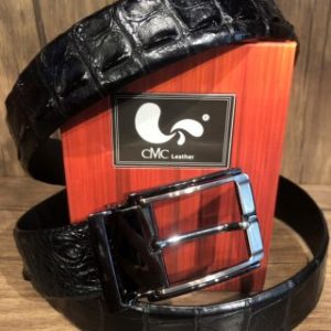 CMC LEATHER 100% Genuine Crocodile Belly High-end Skin Men’s Black Belt Luxury Design